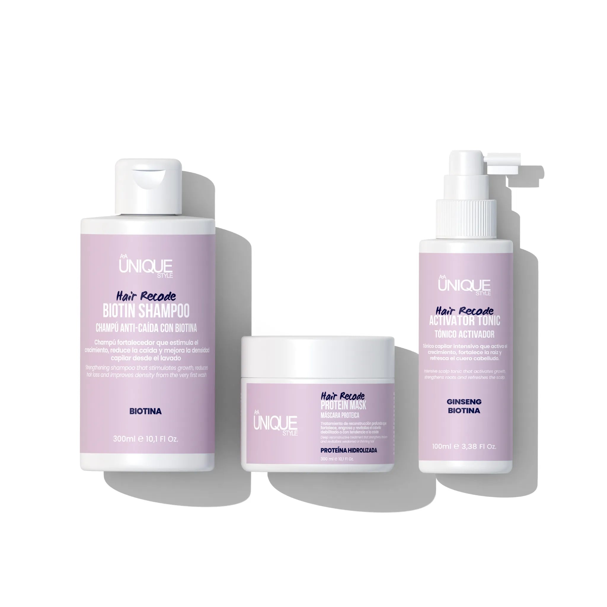 CHAMPÚ CON BIOTINA + MÁSCARA PROTEICA + TÓNICO EFECTO FRÍO